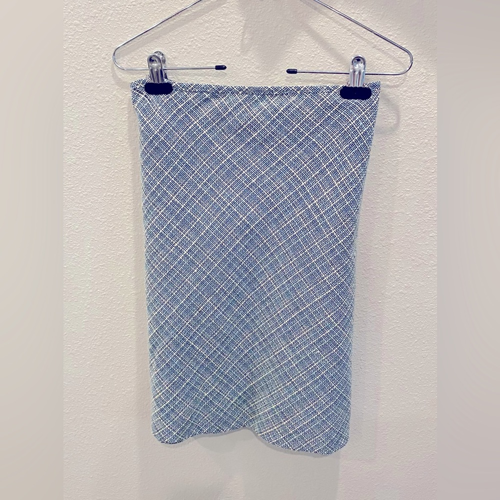 White/light blue-tweed,  A-line skirt ( lined) size 10